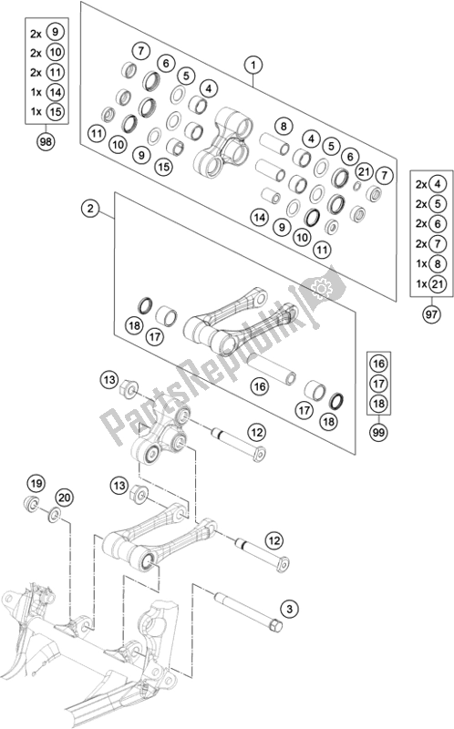 Tutte le parti per il Collegamento A Leva Pro del Husqvarna FE 350 2017
