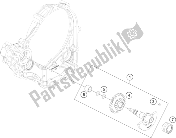 All parts for the Balancer Shaft of the Husqvarna FE 350 2018