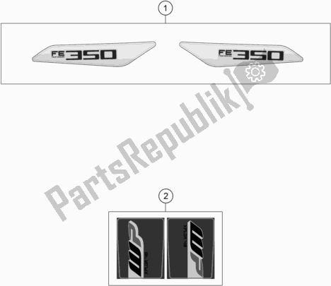 All parts for the Decal of the Husqvarna FE 350 2018