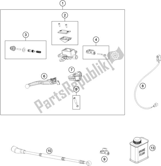 All parts for the Front Brake Control of the Husqvarna FE 350 2018