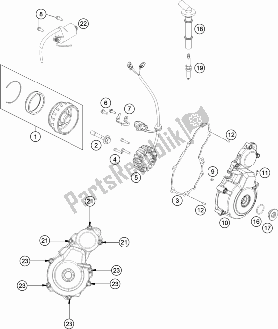 All parts for the Ignition System of the Husqvarna FE 350 2018