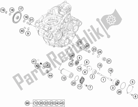 All parts for the Lubricating System of the Husqvarna FE 350 2018