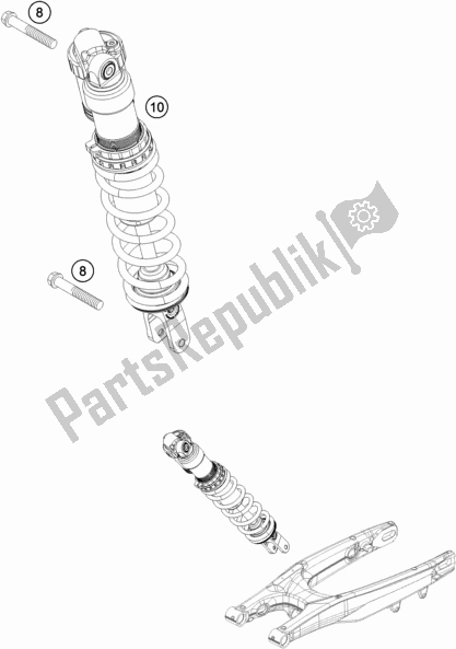 All parts for the Shock Absorber of the Husqvarna FE 350 2018