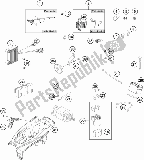 All parts for the Wiring Harness of the Husqvarna FE 350 2018