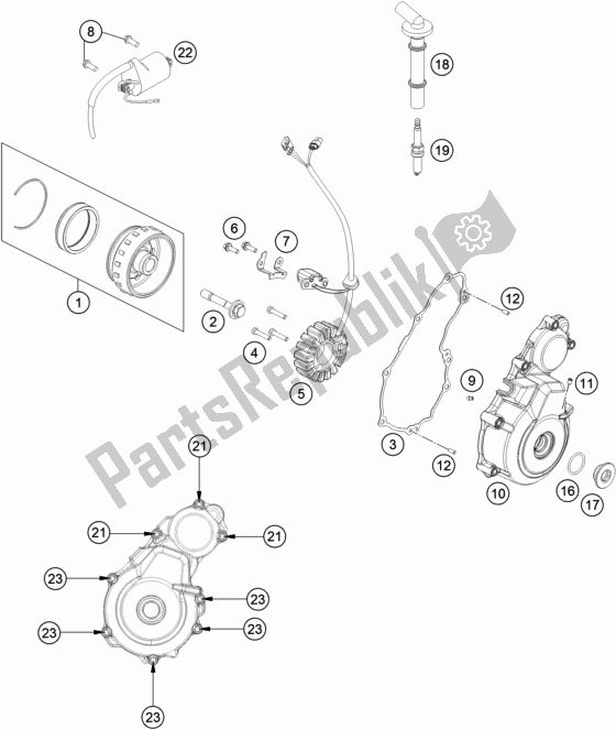 All parts for the Ignition System of the Husqvarna FE 350 2019