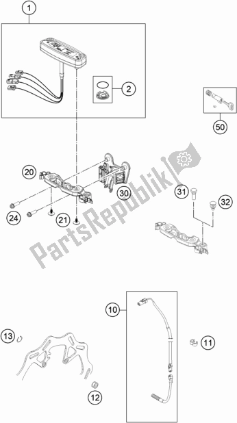 All parts for the Instruments / Lock System of the Husqvarna FE 350 2019