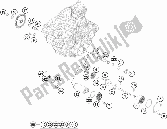 All parts for the Lubricating System of the Husqvarna FE 350 2019