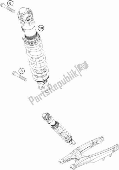All parts for the Shock Absorber of the Husqvarna FE 350 2019