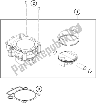 All parts for the Cylinder of the Husqvarna FE 350 EU 2016