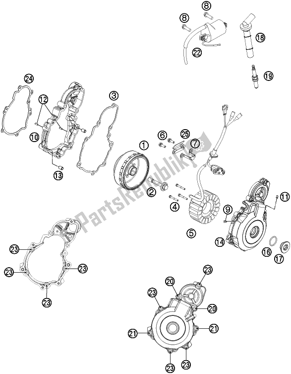 All parts for the Ignition System of the Husqvarna FE 350 EU 2016