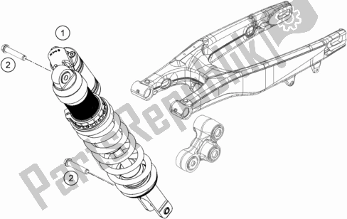 Alle onderdelen voor de Schokdemper van de Husqvarna FE 350 EU 2016