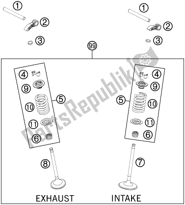 All parts for the Valve Drive of the Husqvarna FE 350 EU 2016