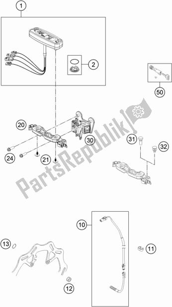 Alle onderdelen voor de Instrumenten / Sluitsysteem van de Husqvarna FE 350 EU 2017