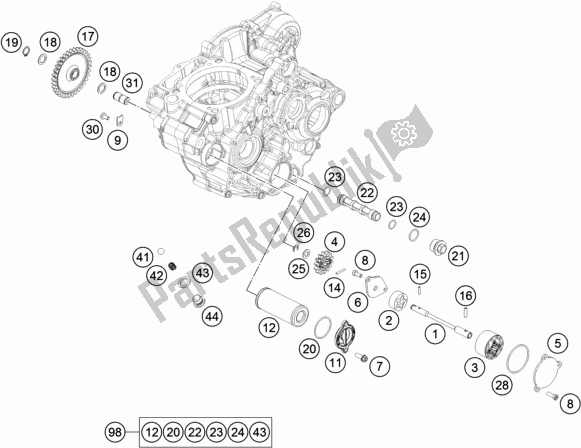 All parts for the Lubricating System of the Husqvarna FE 350 EU 2017