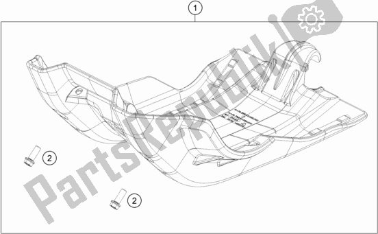 All parts for the Engine Guard of the Husqvarna FE 350 EU 2018