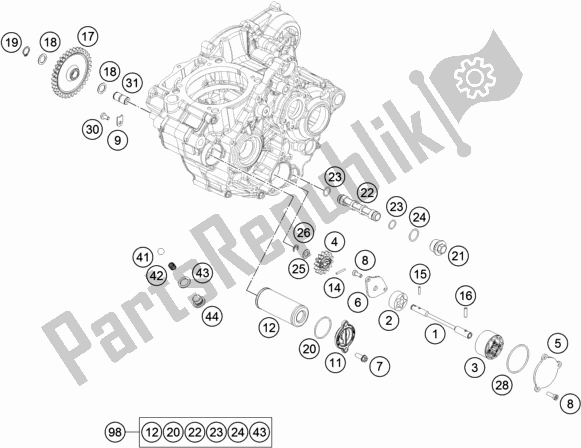 All parts for the Lubricating System of the Husqvarna FE 350 EU 2018