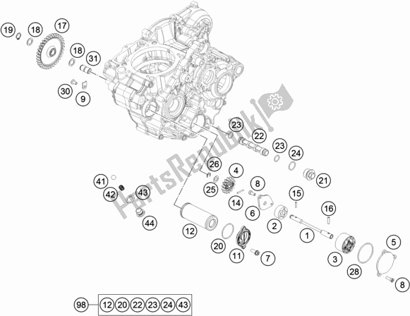 Alle onderdelen voor de Smeersysteem van de Husqvarna FE 350 EU 2019