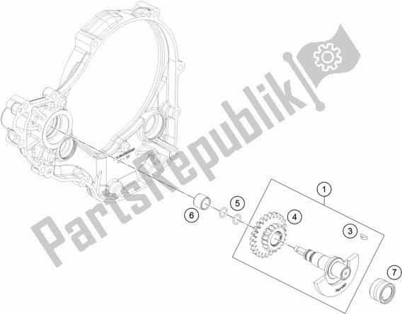 All parts for the Balancer Shaft of the Husqvarna FE 350 EU 2020