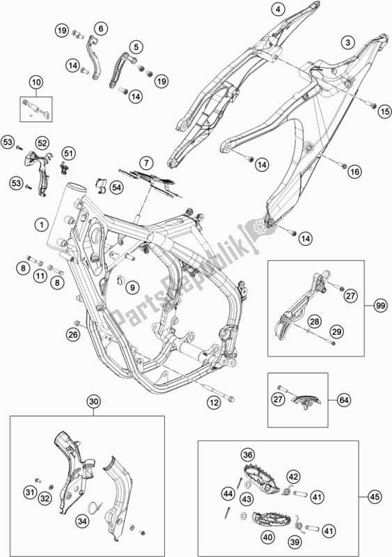 Tutte le parti per il Telaio del Husqvarna FE 350 EU 2020