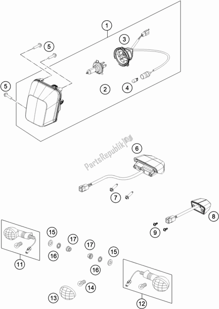 Todas as partes de Sistema De Luz do Husqvarna FE 350 EU 2020