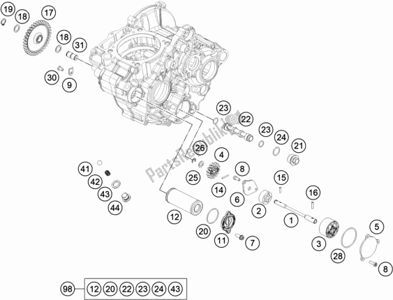 Todas las partes para Sistema De Lubricación de Husqvarna FE 350 EU 2020