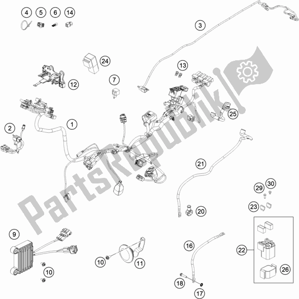 Tutte le parti per il Cablaggio Elettrico del Husqvarna FE 350 EU 2020