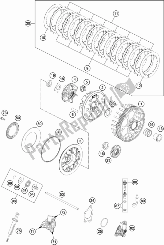 All parts for the Clutch of the Husqvarna FE 350 EU 2021