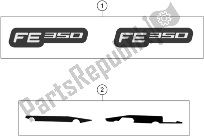 All parts for the Decal of the Husqvarna FE 350 EU 2021