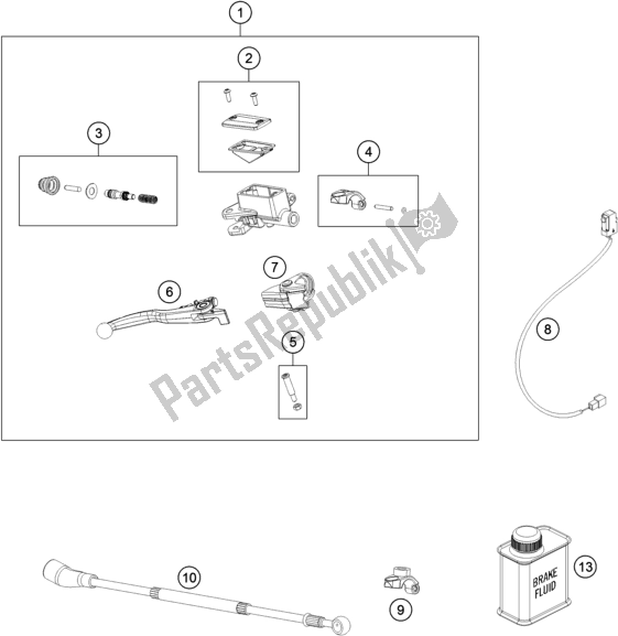 Tutte le parti per il Front Brake Control del Husqvarna FE 350 EU 2021