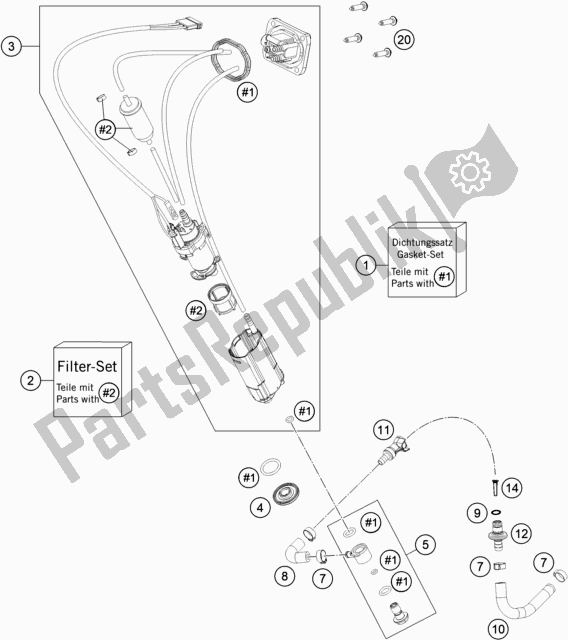 All parts for the Fuel Pump of the Husqvarna FE 350 EU 2021