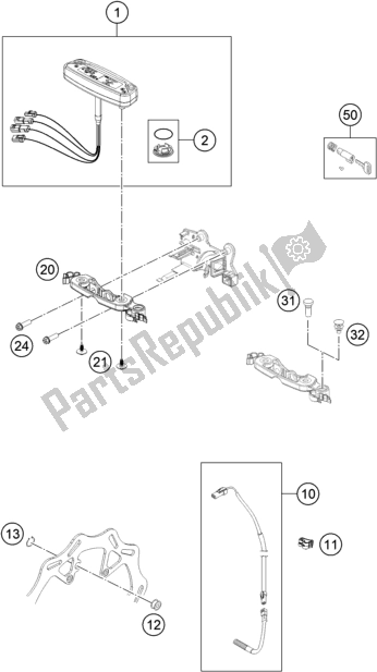 Todas as partes de Instrumentos / Sistema De Bloqueio do Husqvarna FE 350 EU 2021