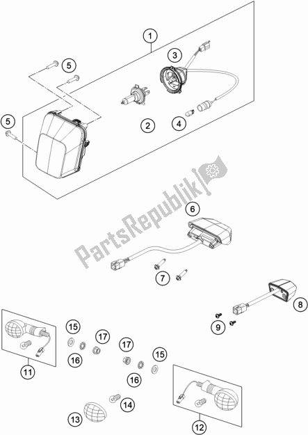 All parts for the Lighting System of the Husqvarna FE 350 EU 2021