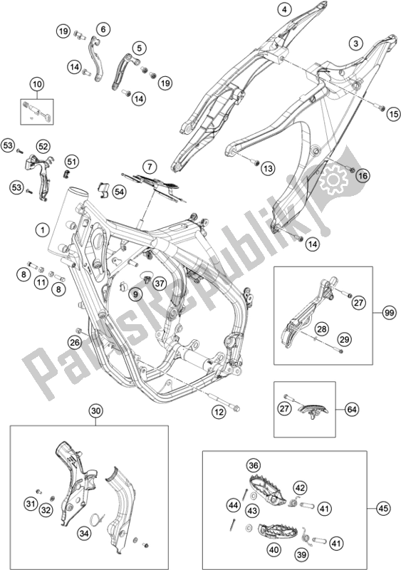 Todas las partes para Marco de Husqvarna FE 350 Rockstar Edition EU 2021