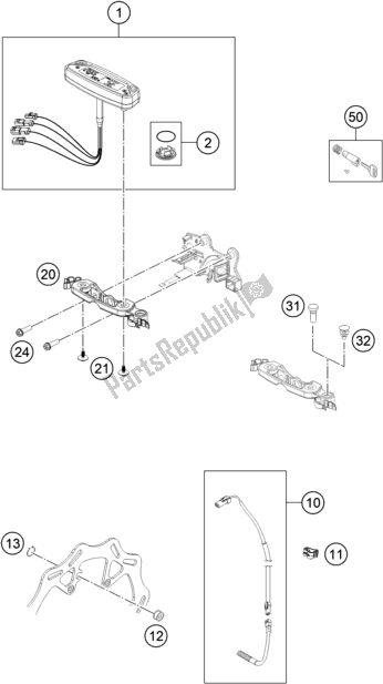 All parts for the Instruments / Lock System of the Husqvarna FE 350 Rockstar Edition EU 2021