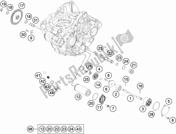 All parts for the Lubricating System of the Husqvarna FE 350 Rockstar Edition EU 2021