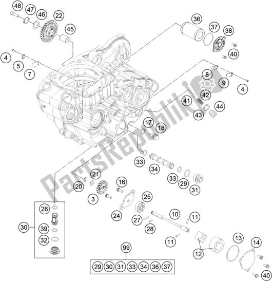 Toutes les pièces pour le Système De Lubrification du Husqvarna FE 450 2016