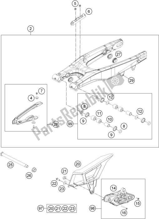 Todas as partes de Braço Oscilante do Husqvarna FE 450 2016