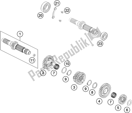 Tutte le parti per il Trasmissione I - Albero Principale del Husqvarna FE 450 2016