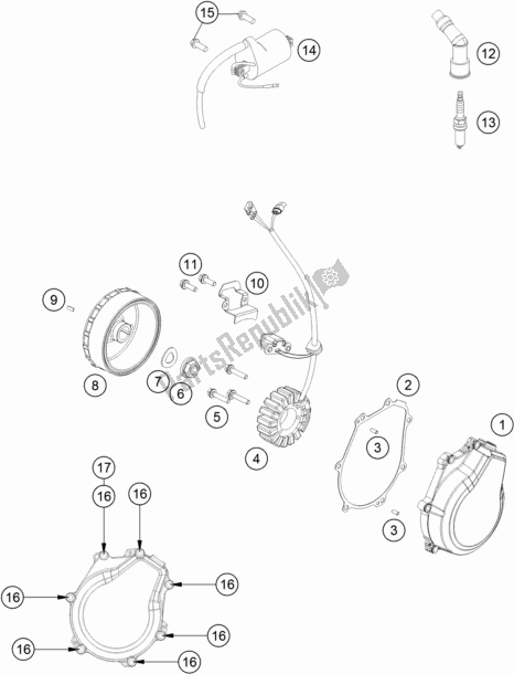 All parts for the Ignition System of the Husqvarna FE 450 2017