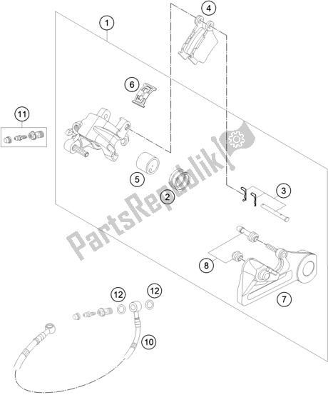 Todas as partes de Pinça De Freio Traseiro do Husqvarna FE 450 2017