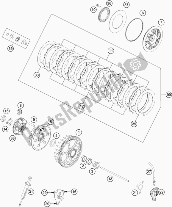 Tutte le parti per il Frizione del Husqvarna FE 450 2019