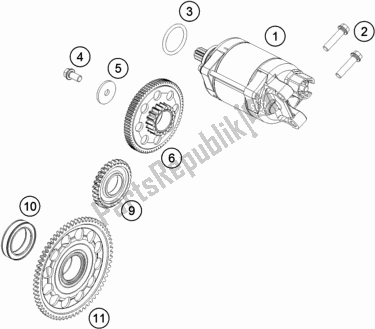 All parts for the Electric Starter of the Husqvarna FE 450 2019