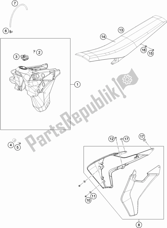 Toutes les pièces pour le Réservoir, Siège du Husqvarna FE 450 2019