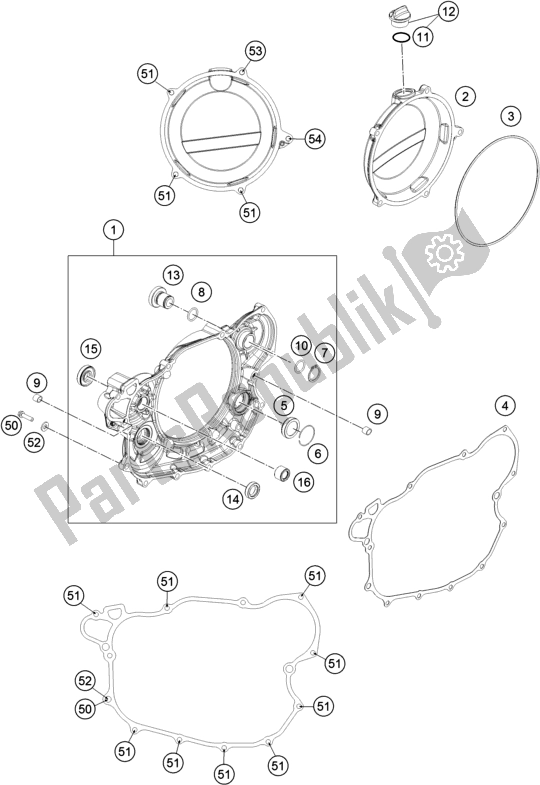 Tutte le parti per il Coperchio Frizione del Husqvarna FE 450 EU 2016