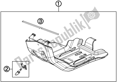 All parts for the Engine Guard of the Husqvarna FE 450 EU 2016