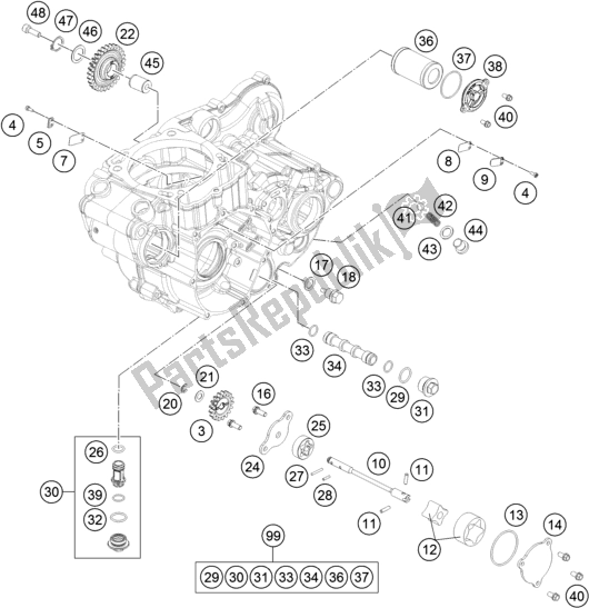 All parts for the Lubricating System of the Husqvarna FE 450 EU 2016