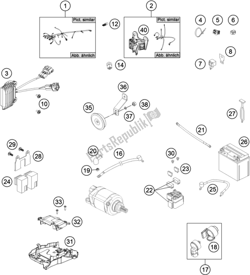 All parts for the Wiring Harness of the Husqvarna FE 450 EU 2016