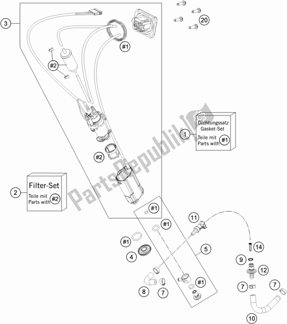 Todas as partes de Bomba De Combustivel do Husqvarna FE 450 EU 2019