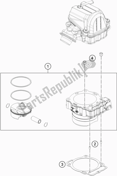 All parts for the Cylinder of the Husqvarna FE 450 EU 2020