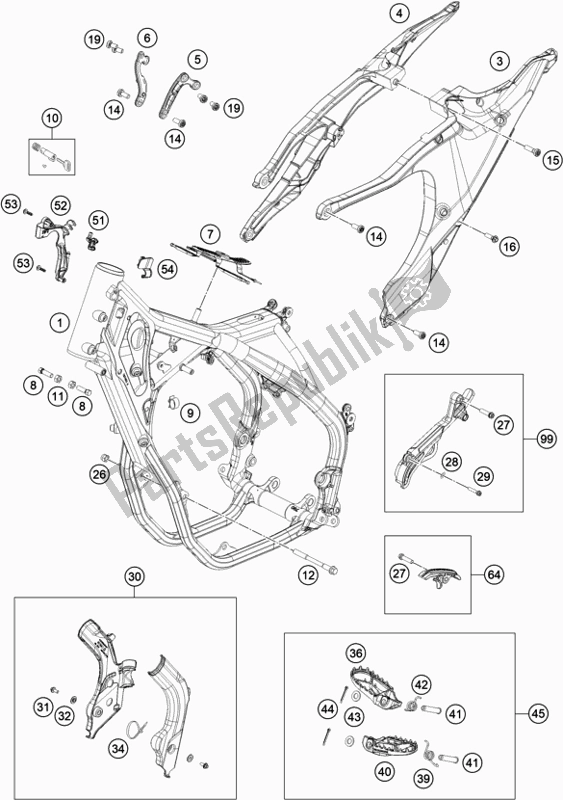 Todas as partes de Quadro, Armação do Husqvarna FE 450 EU 2020